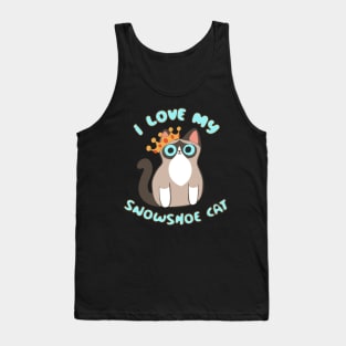 I Love My Snowshoe Cat Siamese Kitty Blue Eyes Kawaii Chibi Tank Top